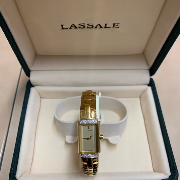 Lassale by Seiko Accessories Seiko Lassale Gold Tone Diamond Womens